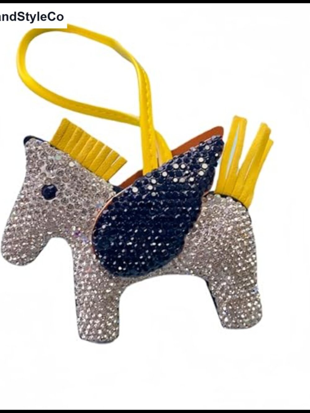 Leather Horse Tassel Keychain Rhinestone Bag Charm Purse Accessory